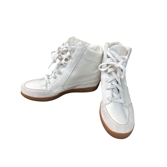 Sorel Womens White Leather High-Top Sneakers ankle boots Size 8.5 SKU 8988 - Picture 2 of 12